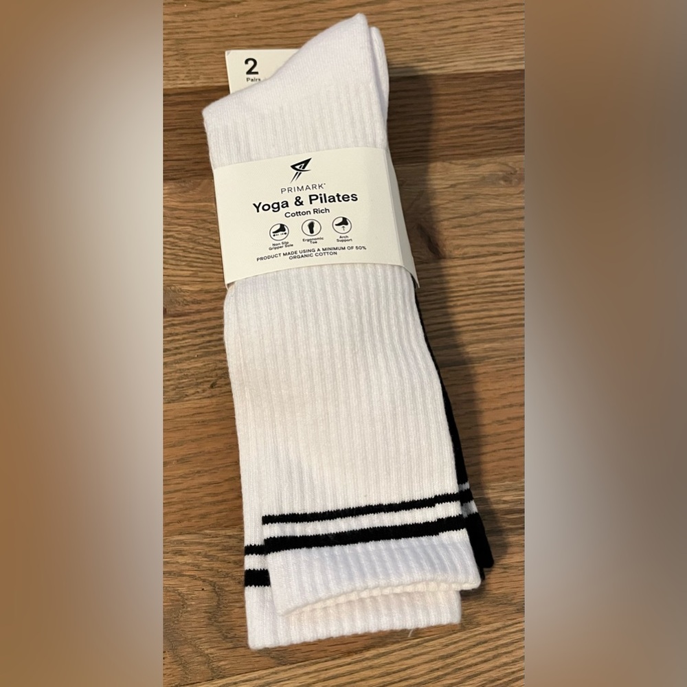Primark White and Black Athletic Socks for Women